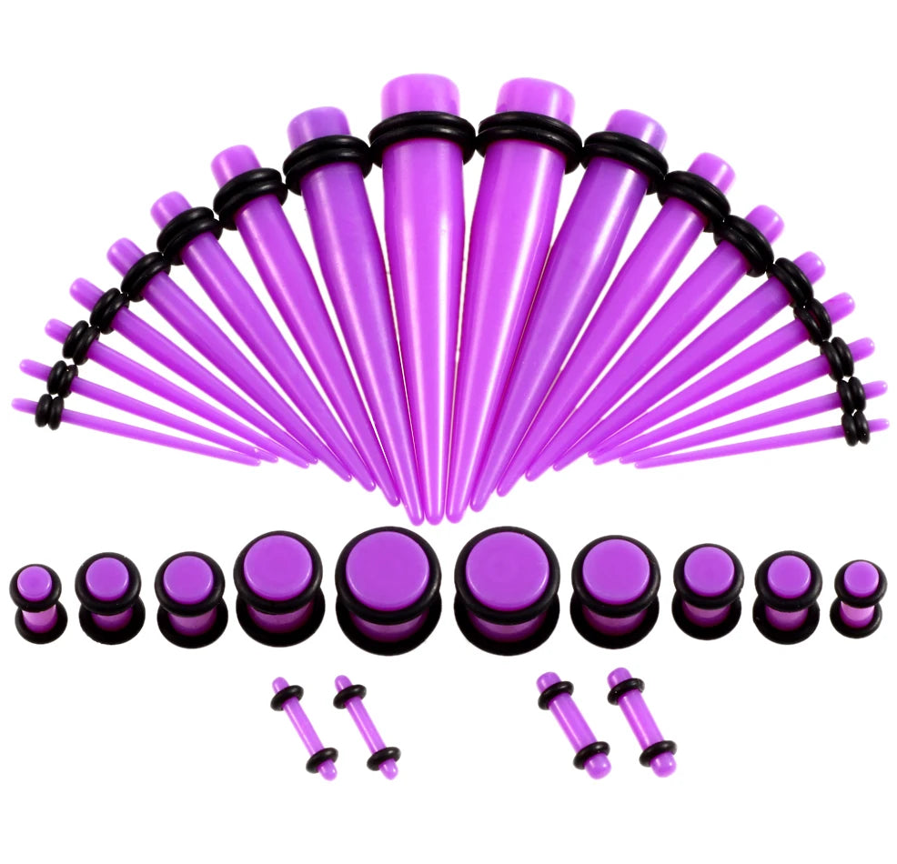 36pcs Acrylic Ear Gauge Taper and Plug Stretching Kit