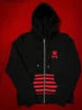 EMO Skull Embroidered Zipper Hoodie