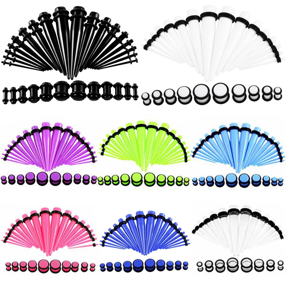 36pcs Acrylic Ear Gauge Taper and Plug Stretching Kit
