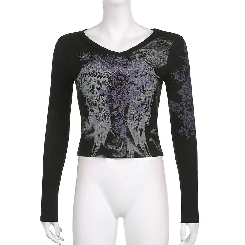 2000s Angel Wings Graphic Shirt