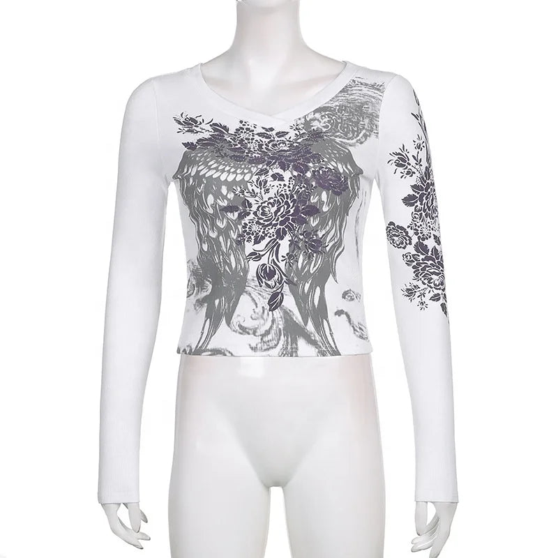 2000s Angel Wings Graphic Shirt