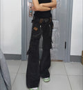 Girly Pop Flared Cargo Pants