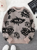 Abstract Eye Jacquard Sweater