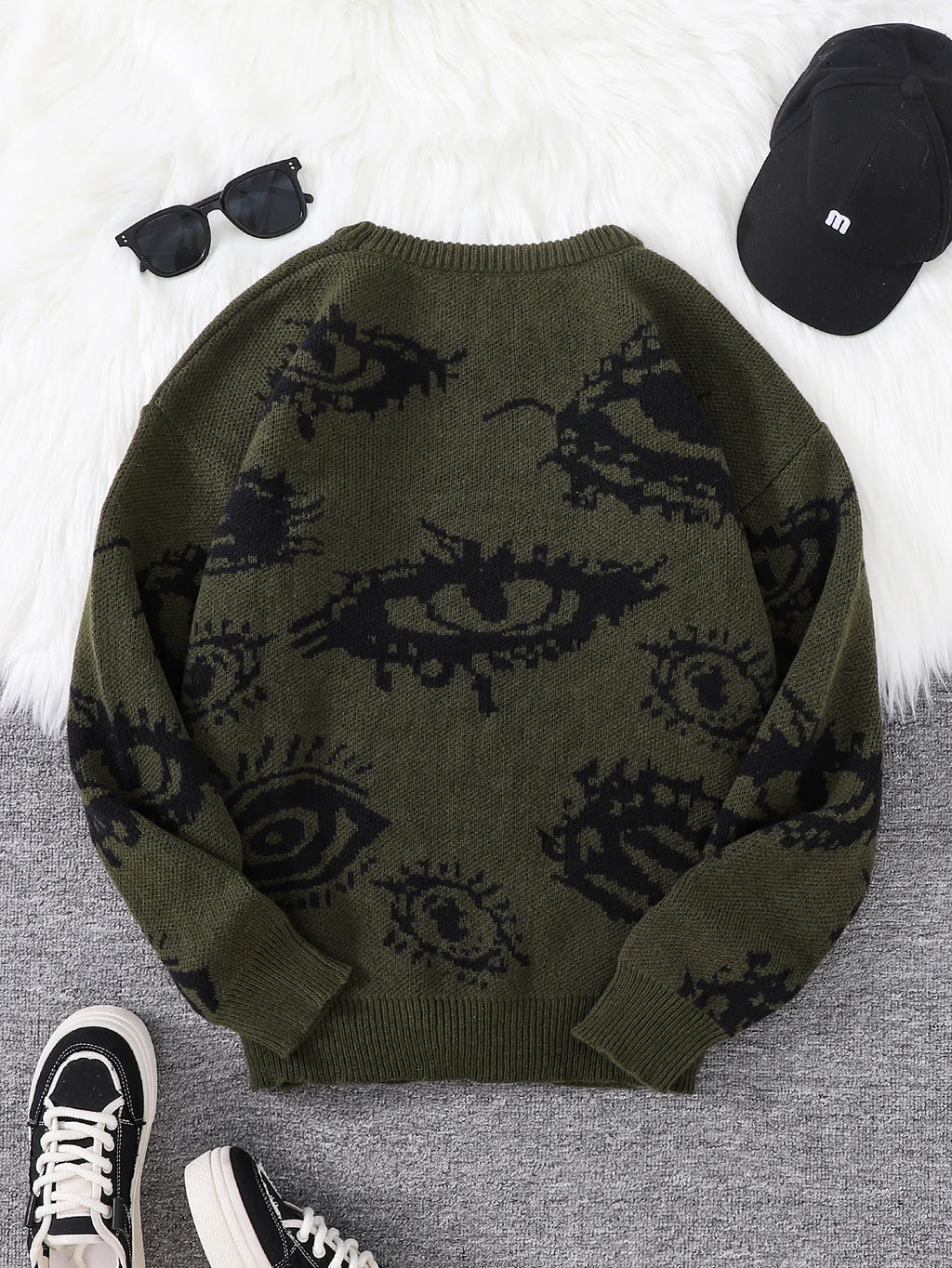 Abstract Eye Jacquard Sweater