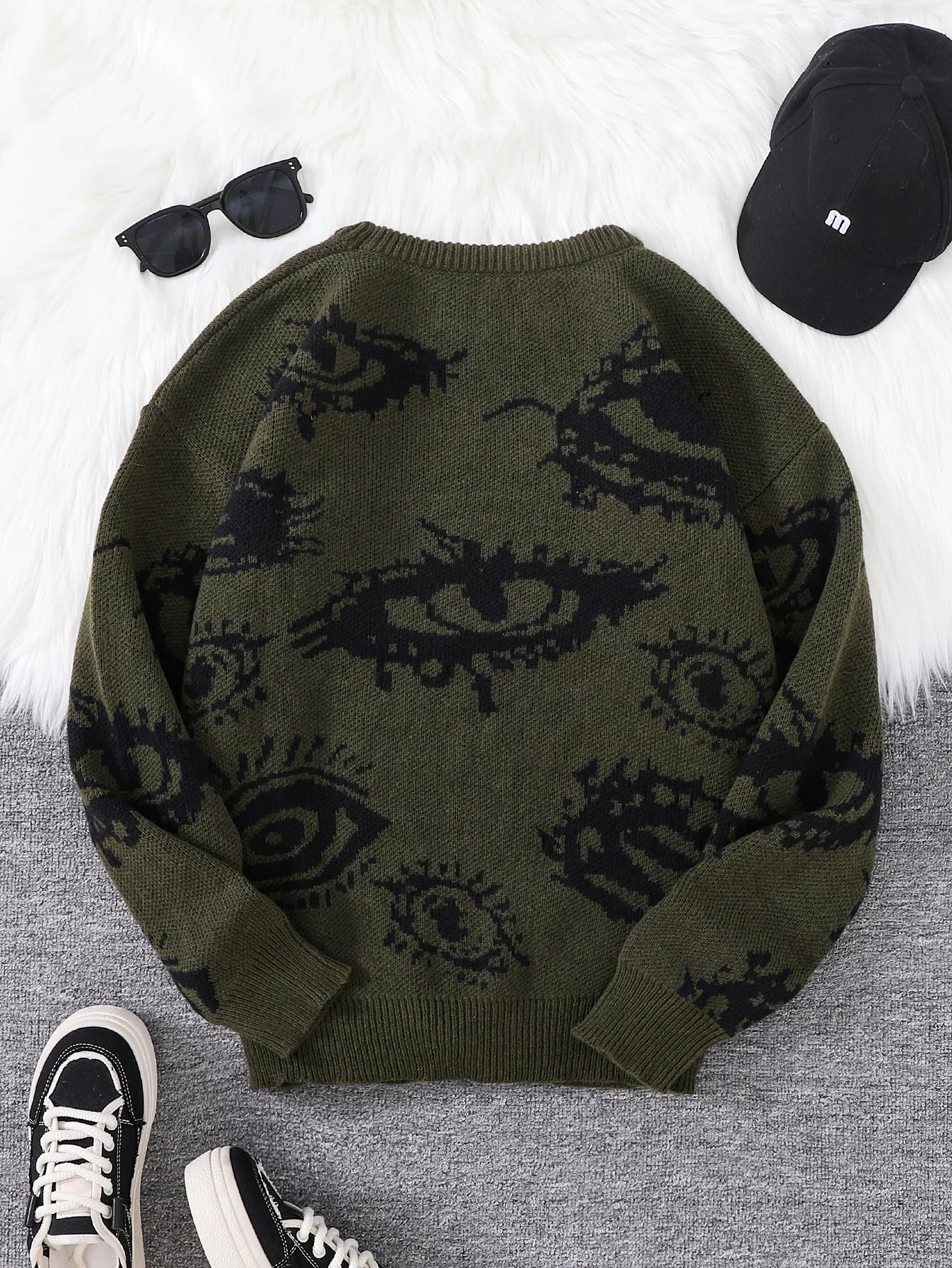 Abstract Eye Jacquard Sweater