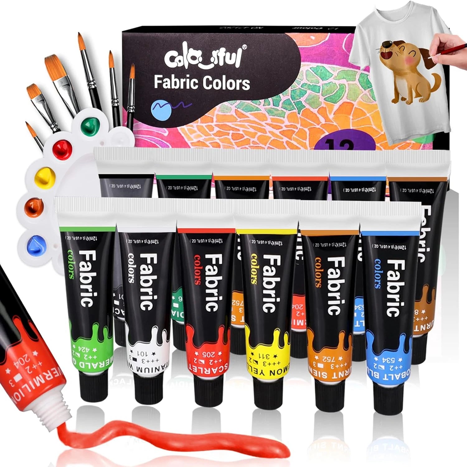 Colorful Fabric Paint Set