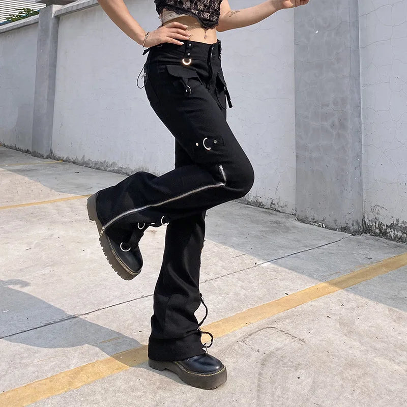 Low Waist Mall Emo Zipper Jeans