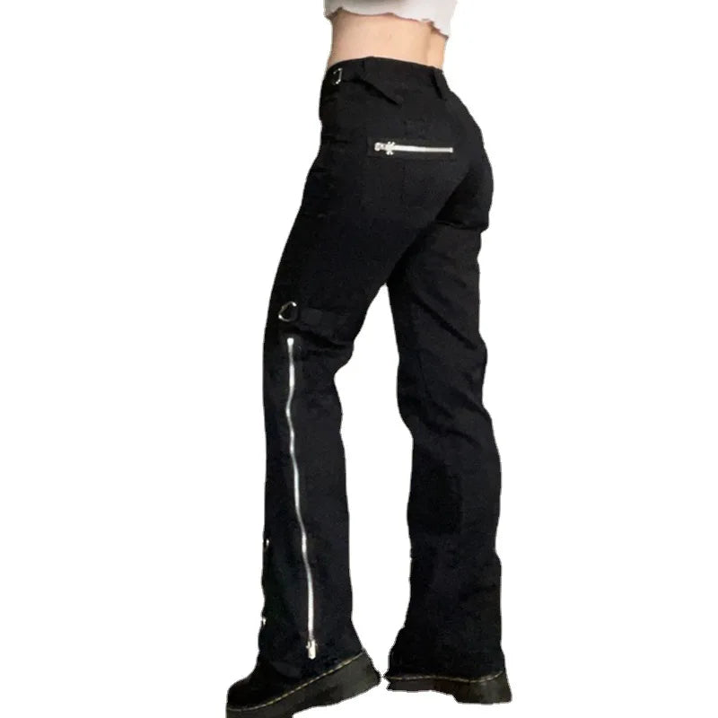 Low Waist Mall Emo Zipper Jeans
