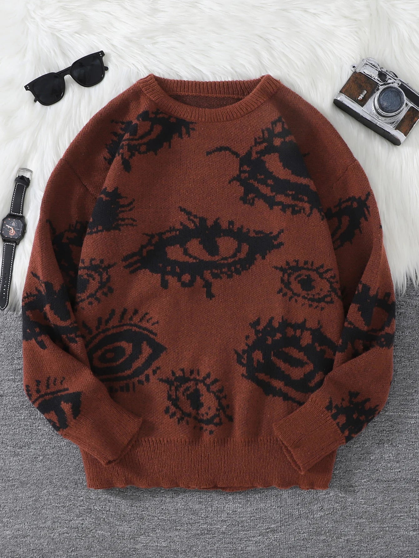 Abstract Eye Jacquard Sweater