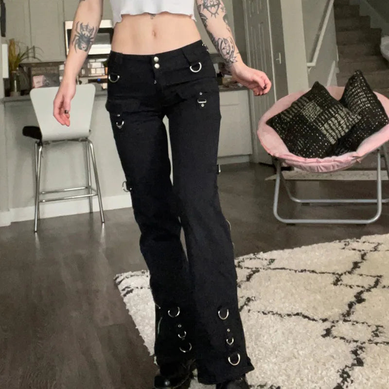 Low Waist Mall Emo Zipper Jeans