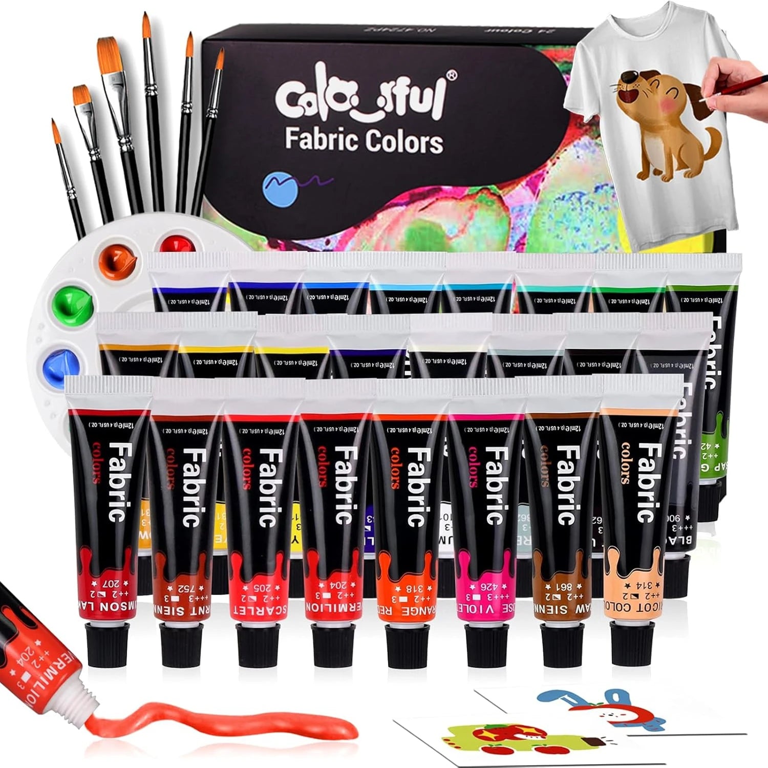 Colorful Fabric Paint Set