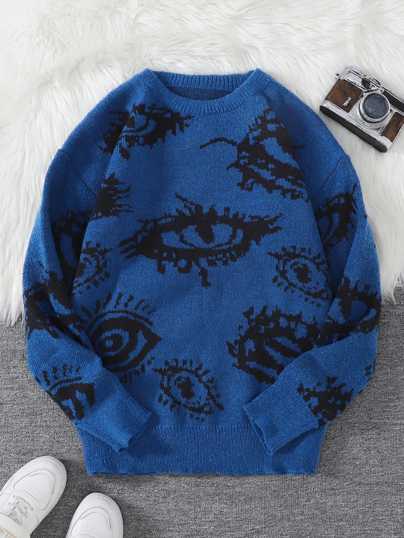 Abstract Eye Jacquard Sweater