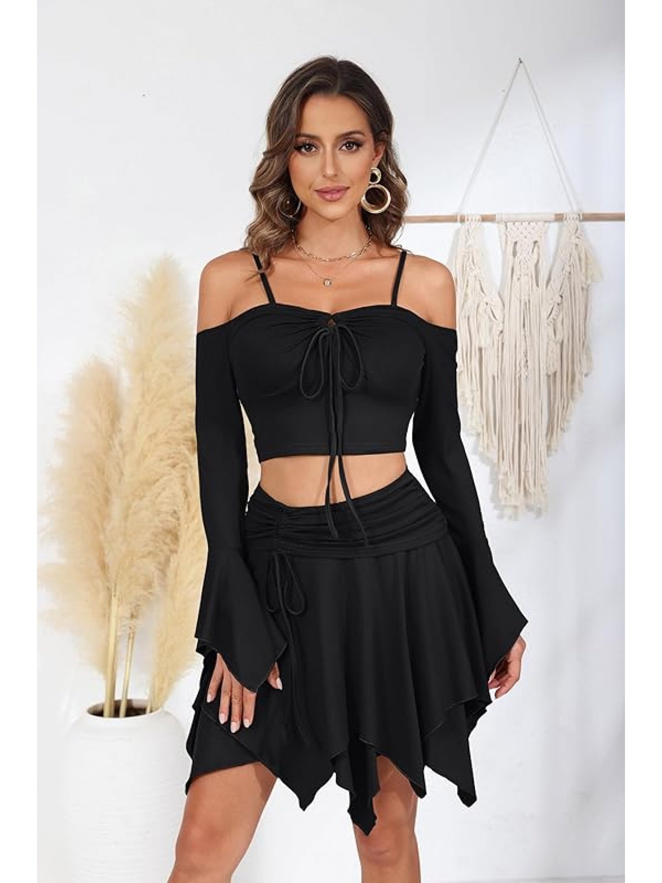 2pc Fairy Off-Shoulder Ruffled Outfit Set