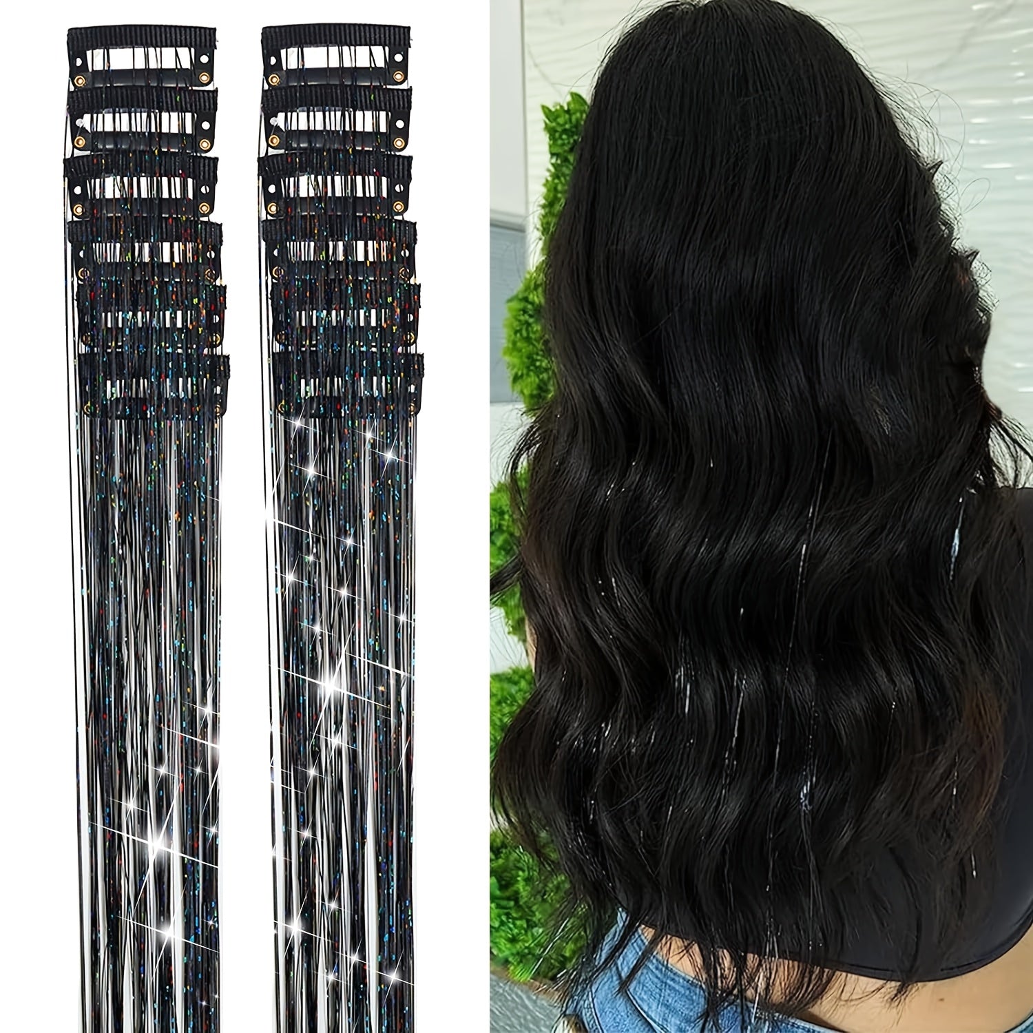 12Pcs Hair Tinsel Clips