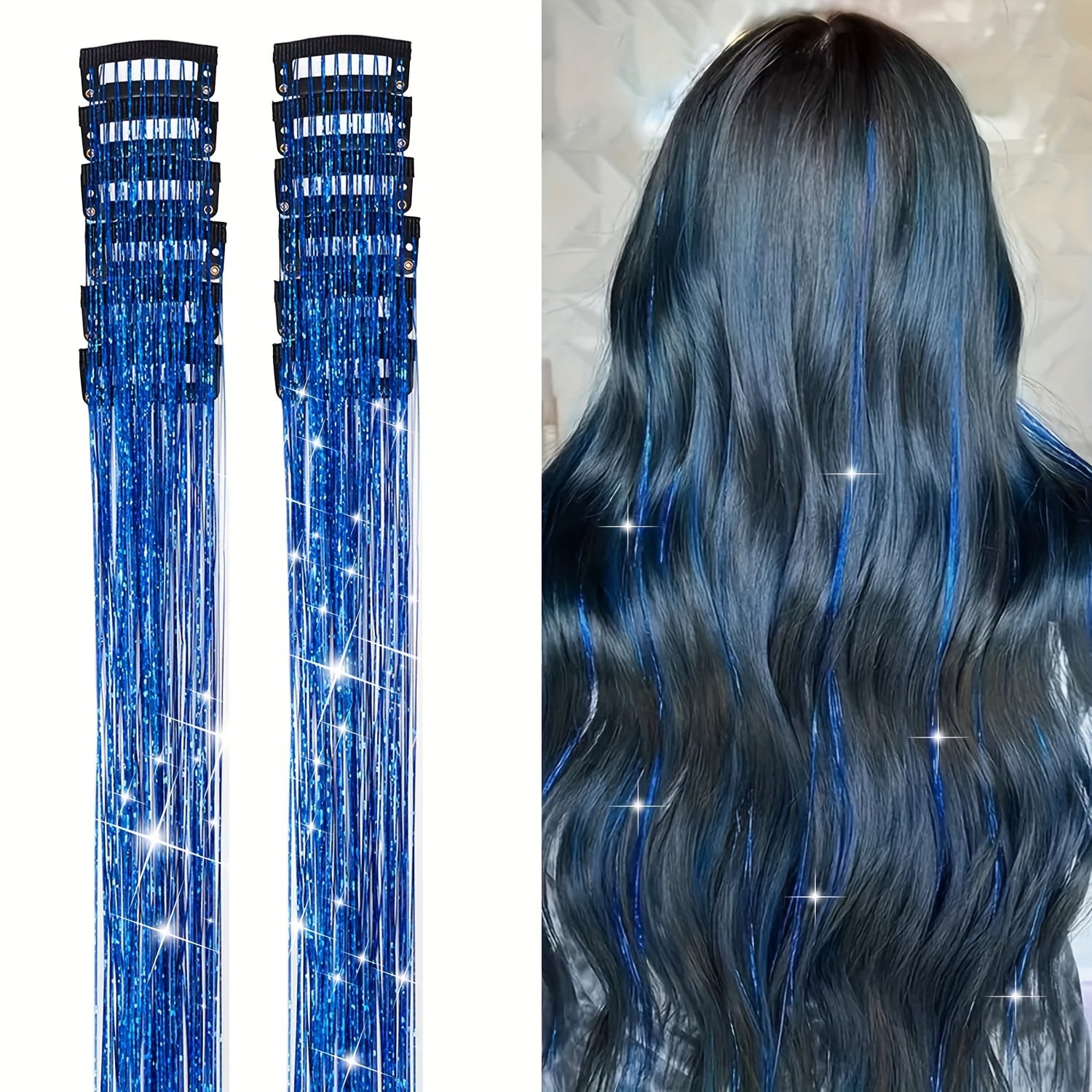 12Pcs Hair Tinsel Clips