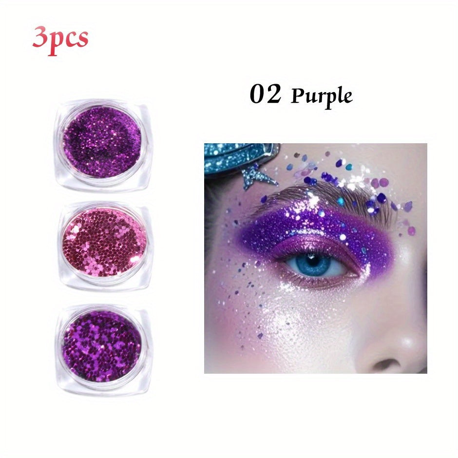 3pcs Face and Body Gel Glitter Set
