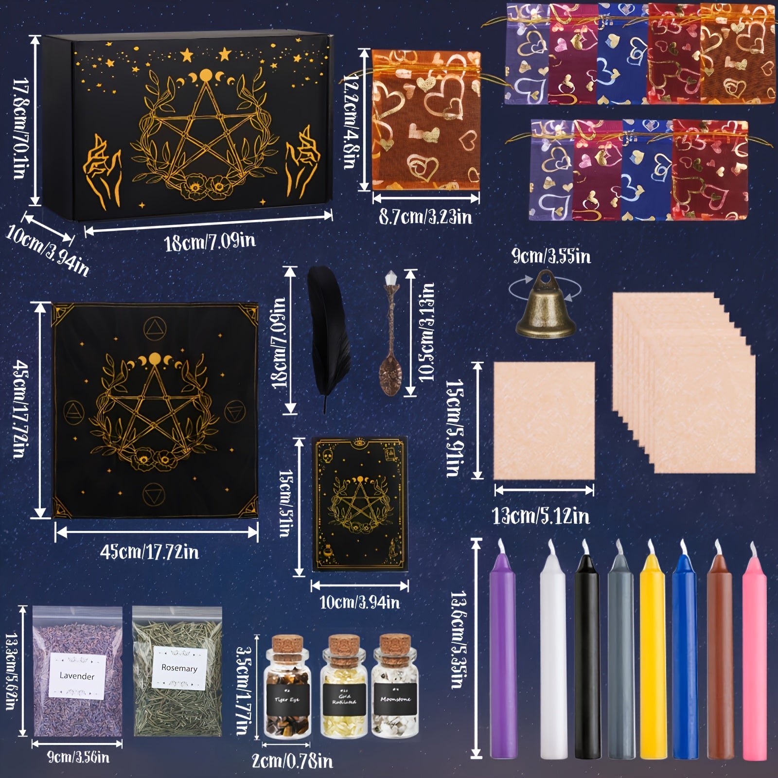 64pcs Witchcraft Supplies Kit