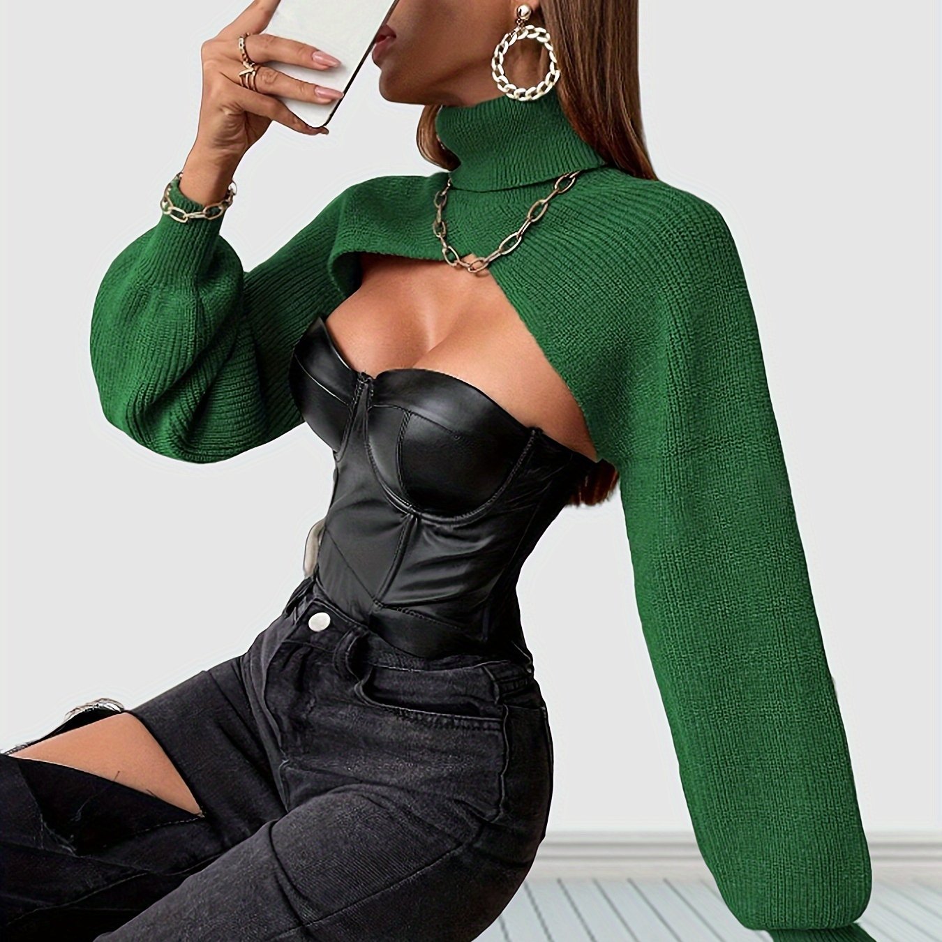 Turtle Neck Crop Sweater