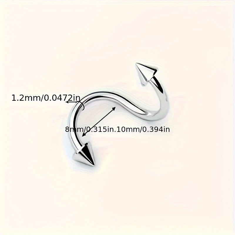 2 Piece Spike Demon Stainless Steel Lip Rings