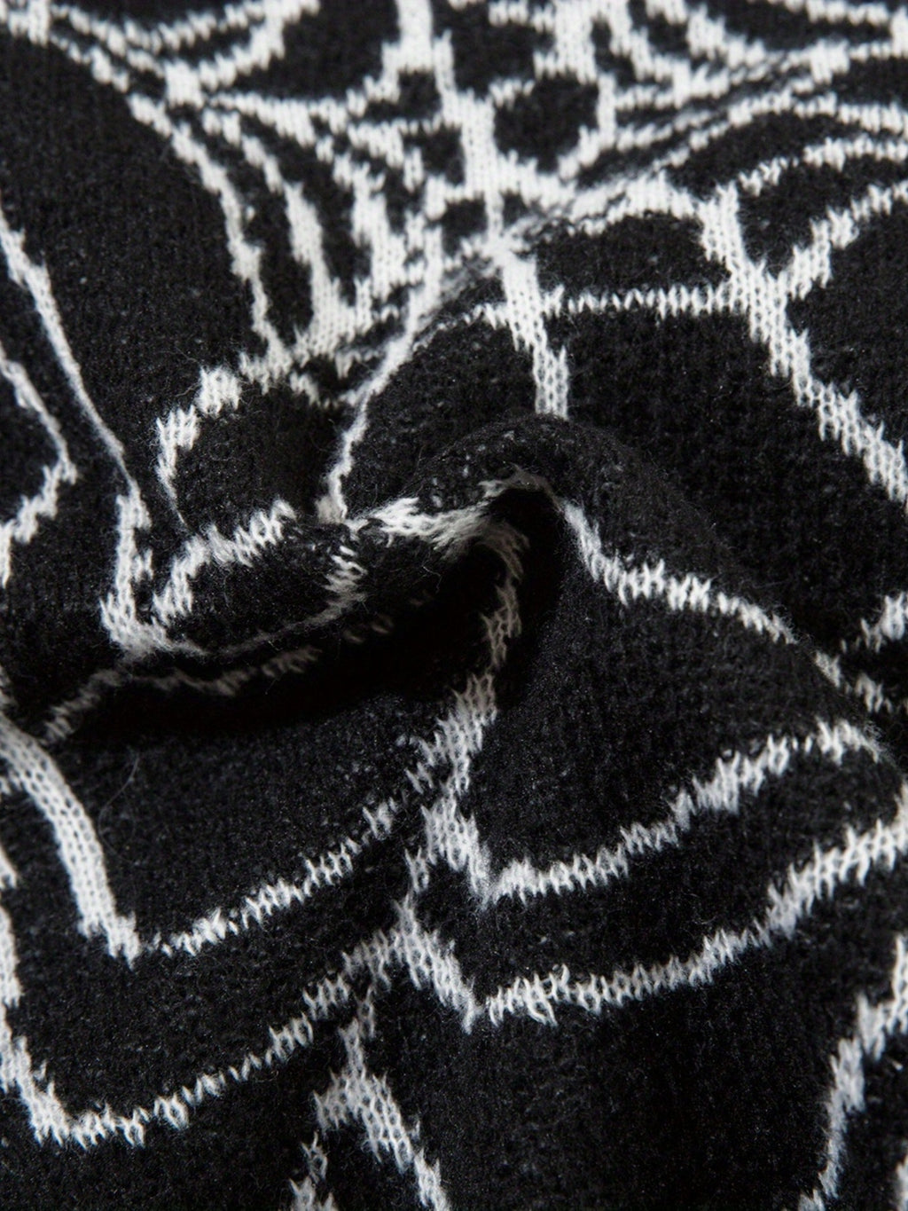 Spider Web Pattern Knitted Sweater