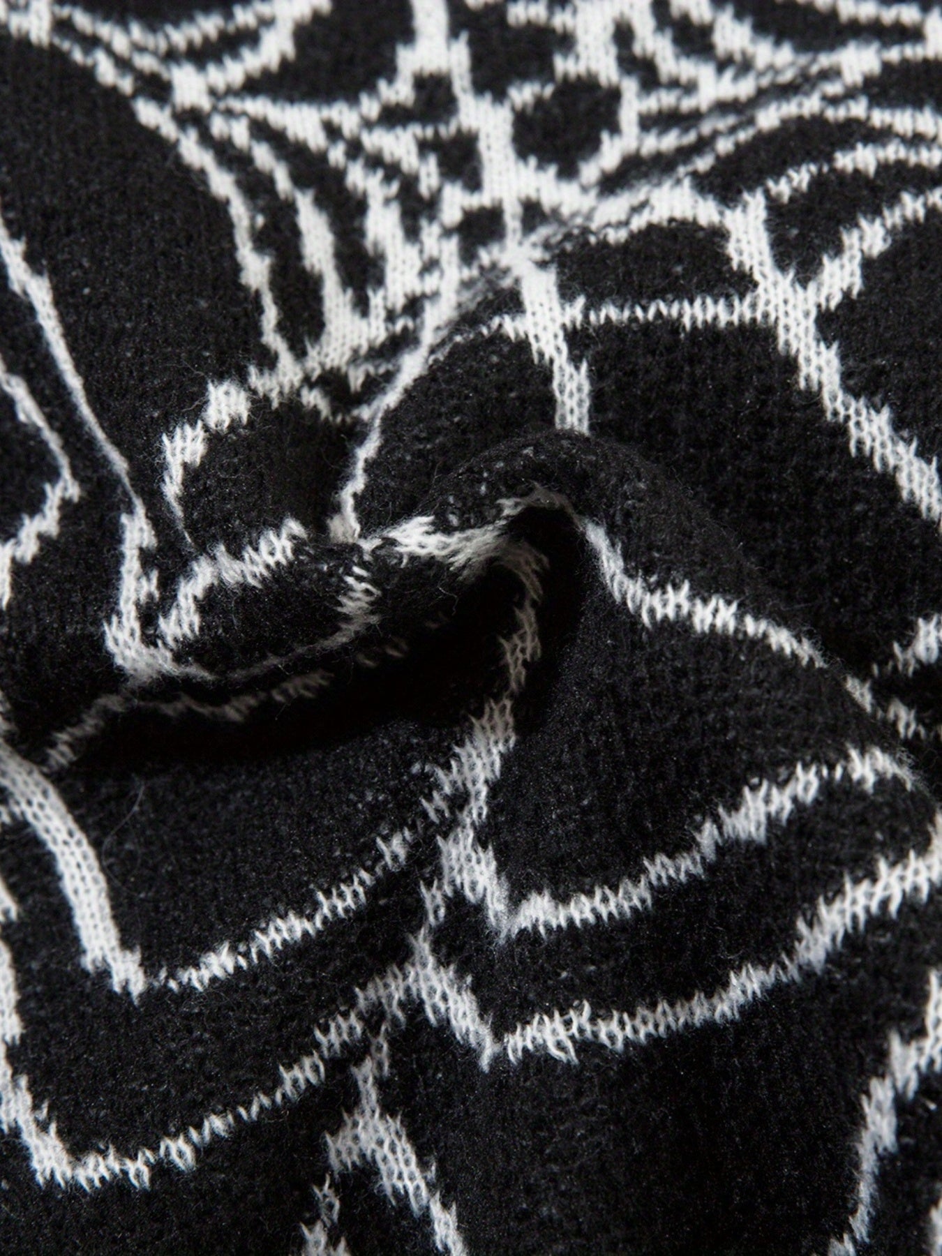 Spider Web Pattern Knitted Sweater