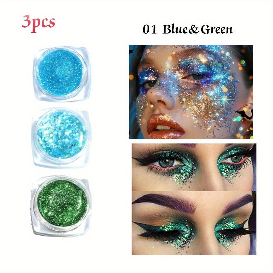 3pcs Face and Body Gel Glitter Set