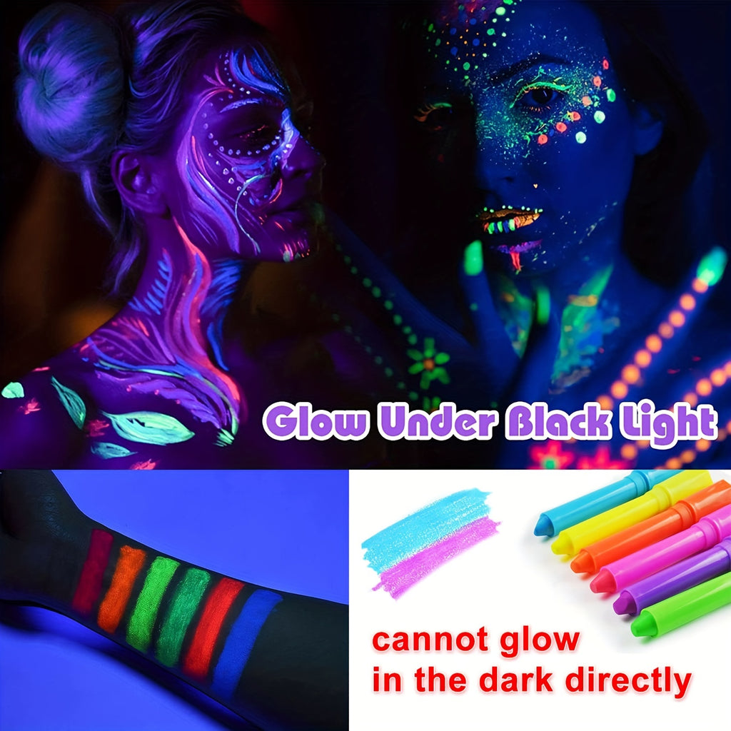12 Pcs Glow-In-The-Dark Body Paint