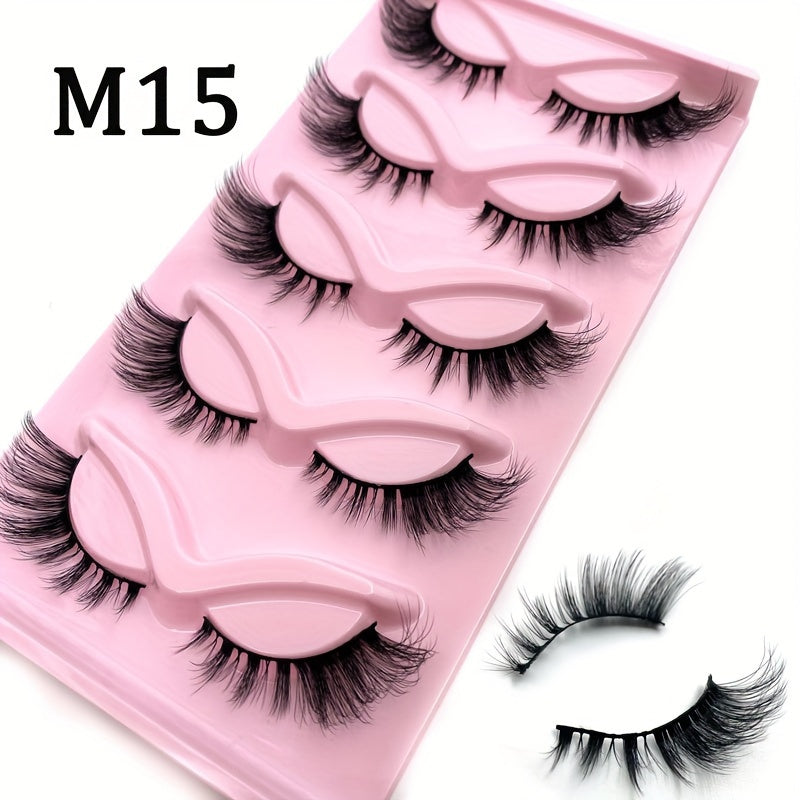 5 Pairs of Luxurious Wispy Faux Mink Eyelashes