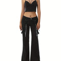 Tied UP Low-Waist Wide-leg Trousers