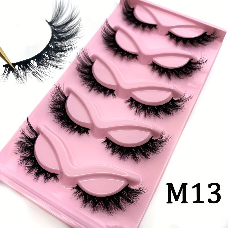 5 Pairs of Luxurious Wispy Faux Mink Eyelashes