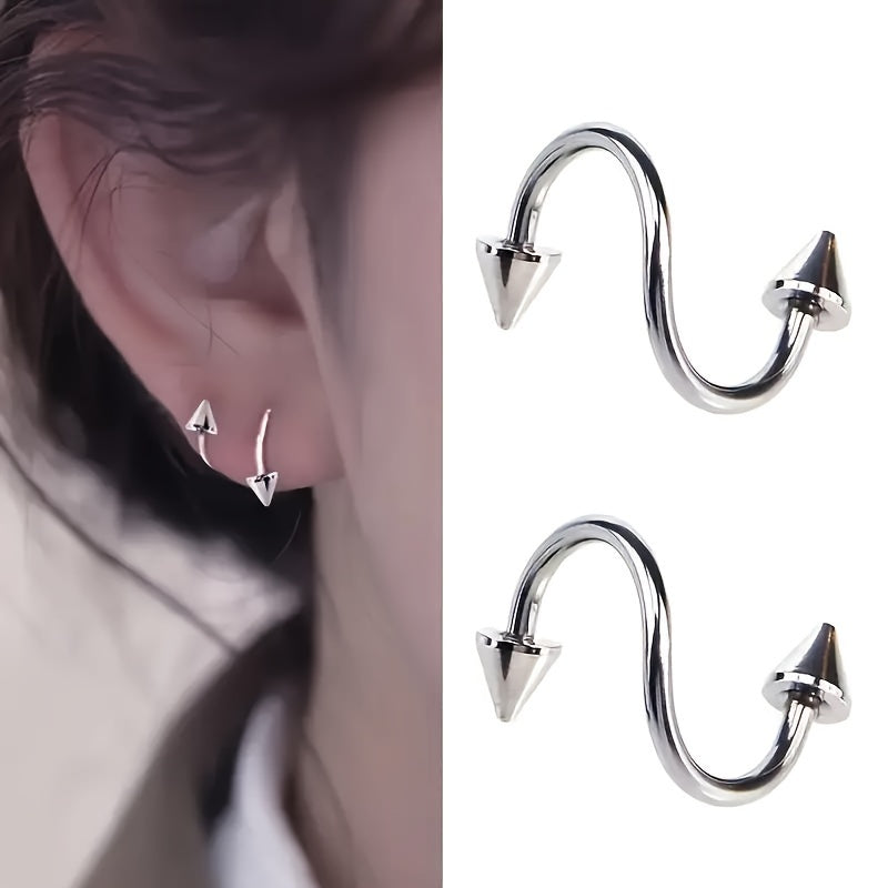 2 Piece Spike Demon Stainless Steel Lip Rings