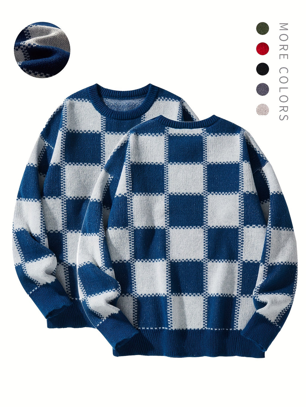 Checkered Knit Sweater