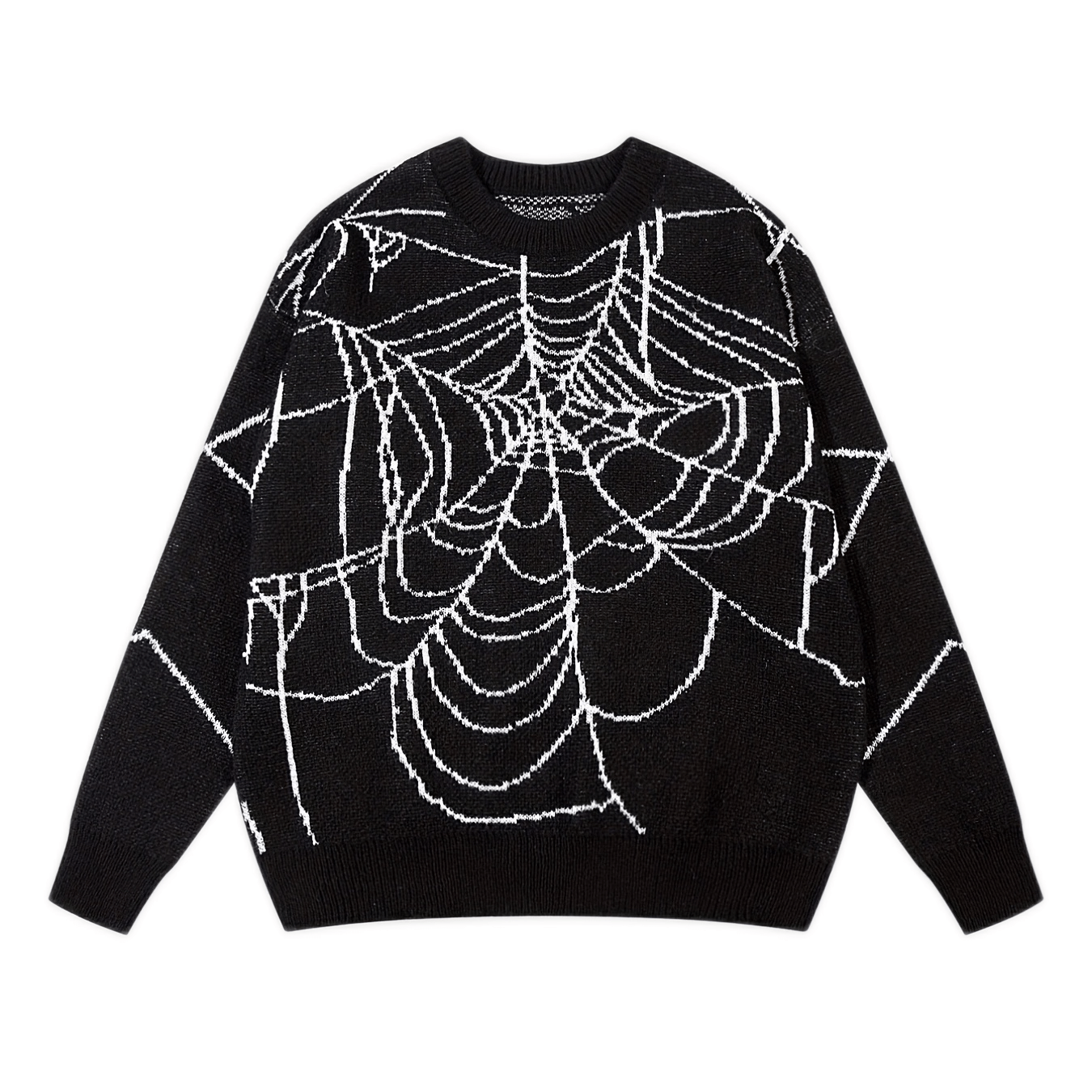 Spider Web Pattern Knitted Sweater