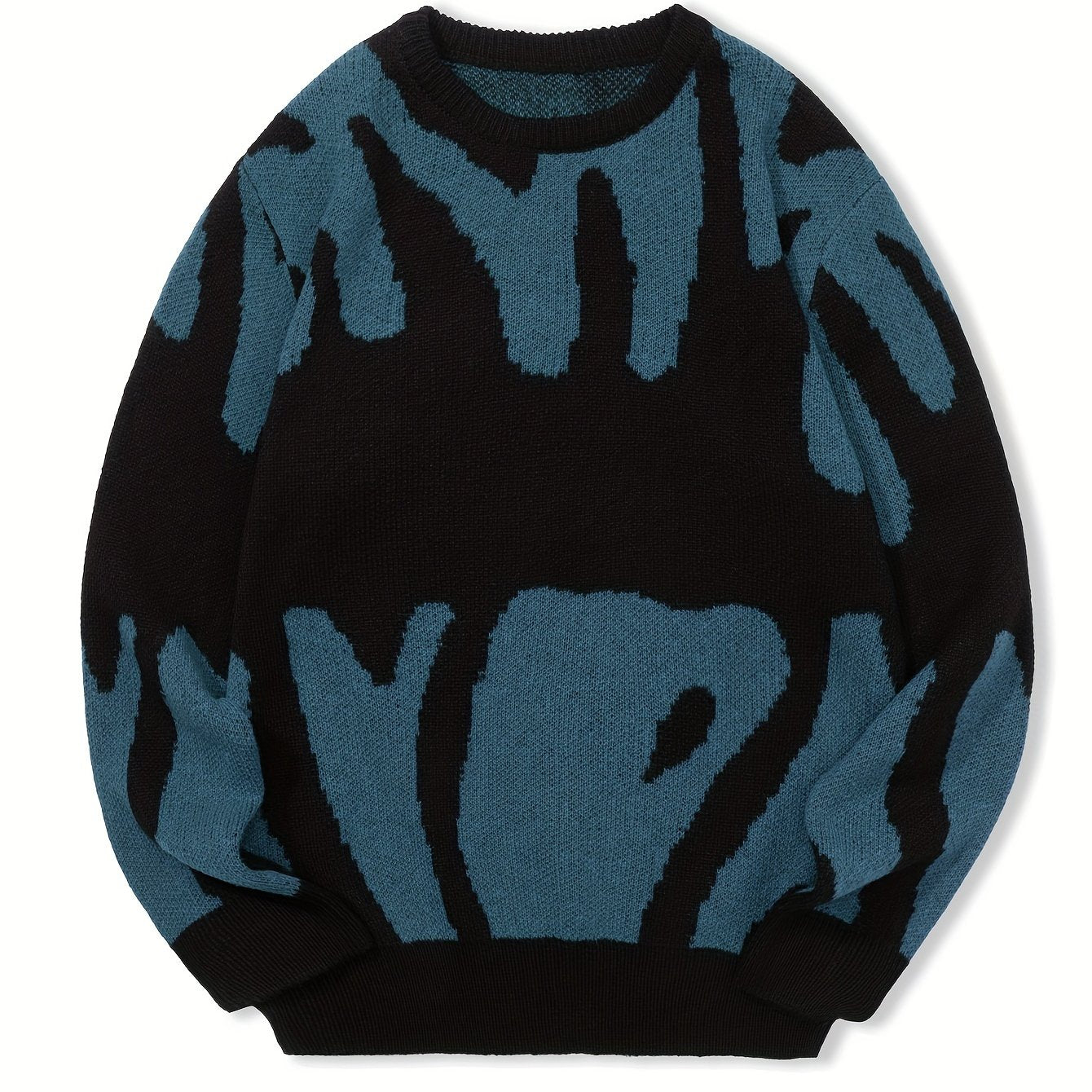 Knitted Letter Print Sweater