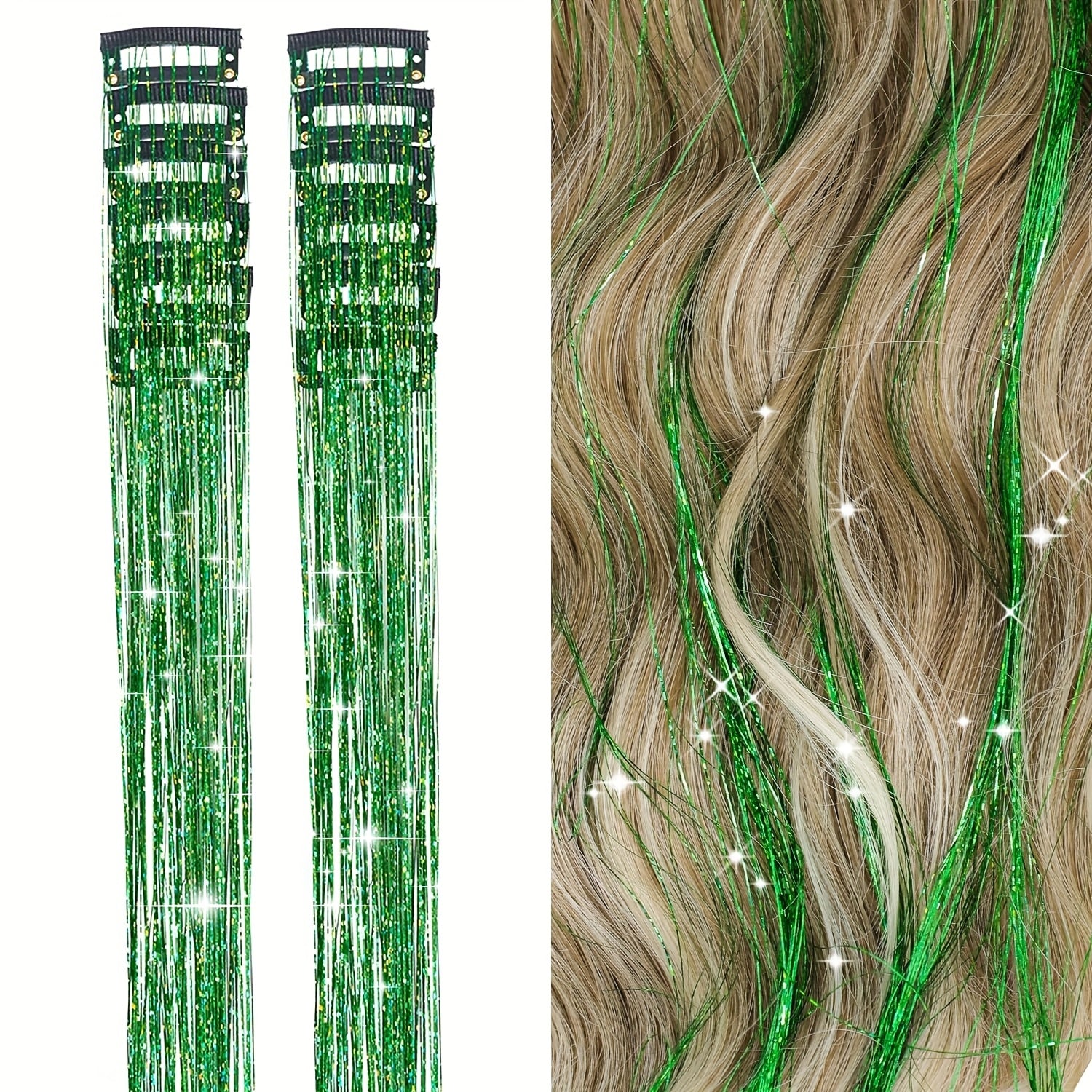 12Pcs Hair Tinsel Clips