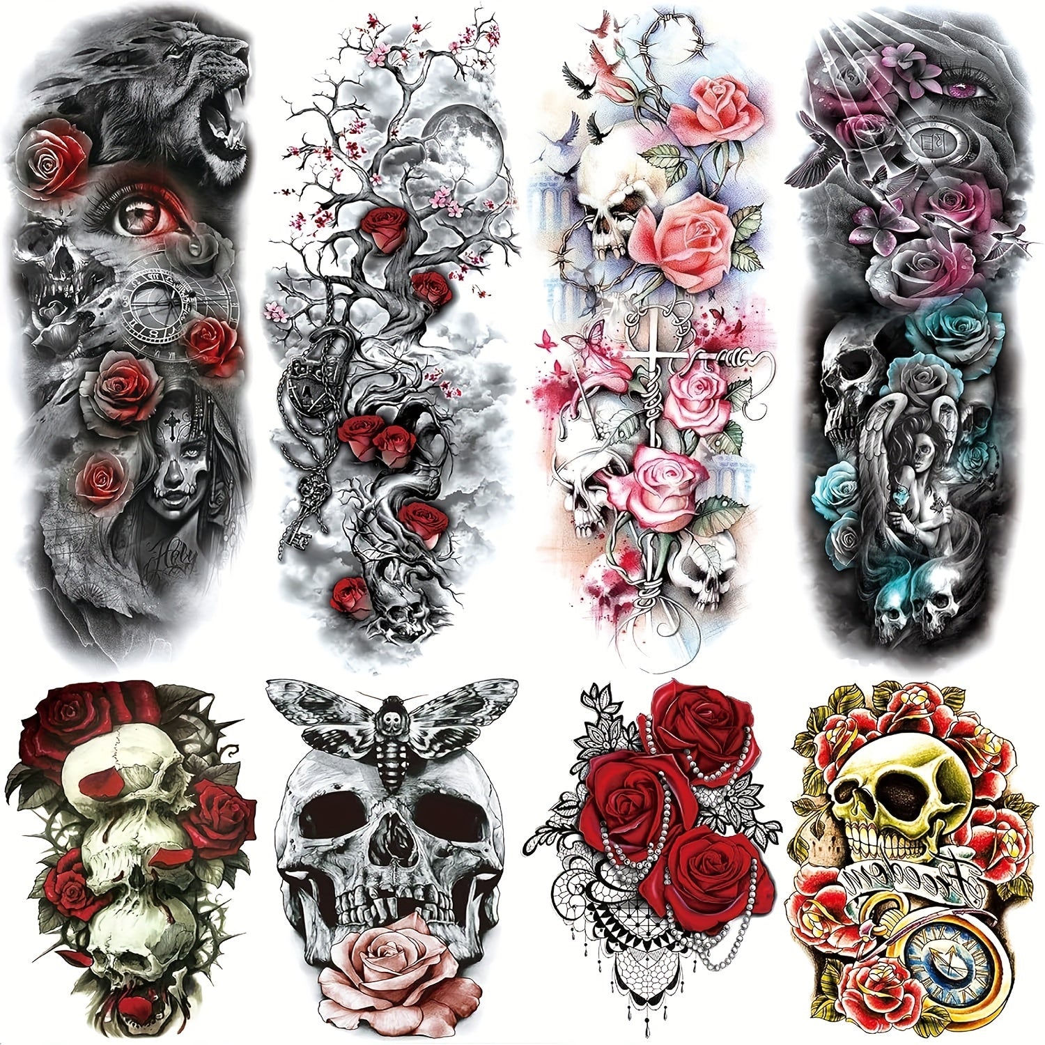 8pcs Temporary Tattoo Sleeves