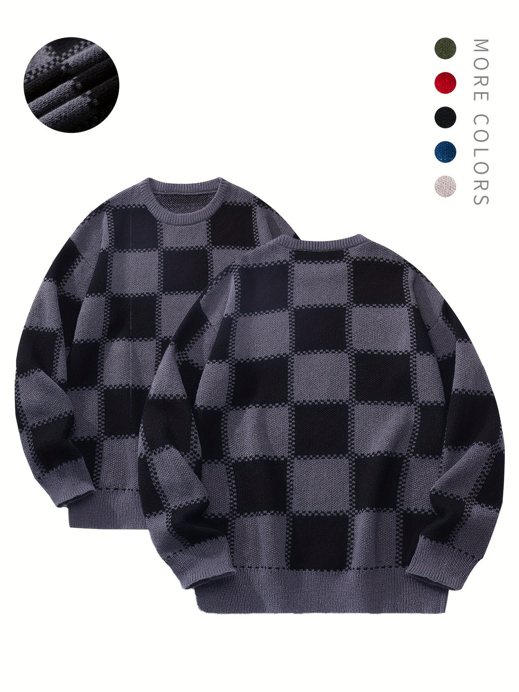 Checkered Knit Sweater