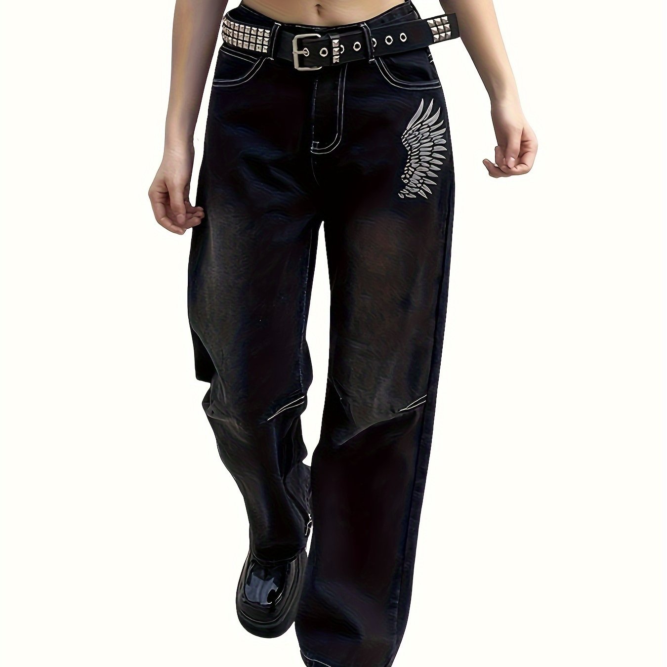 Angel Wing High Waist Jeans