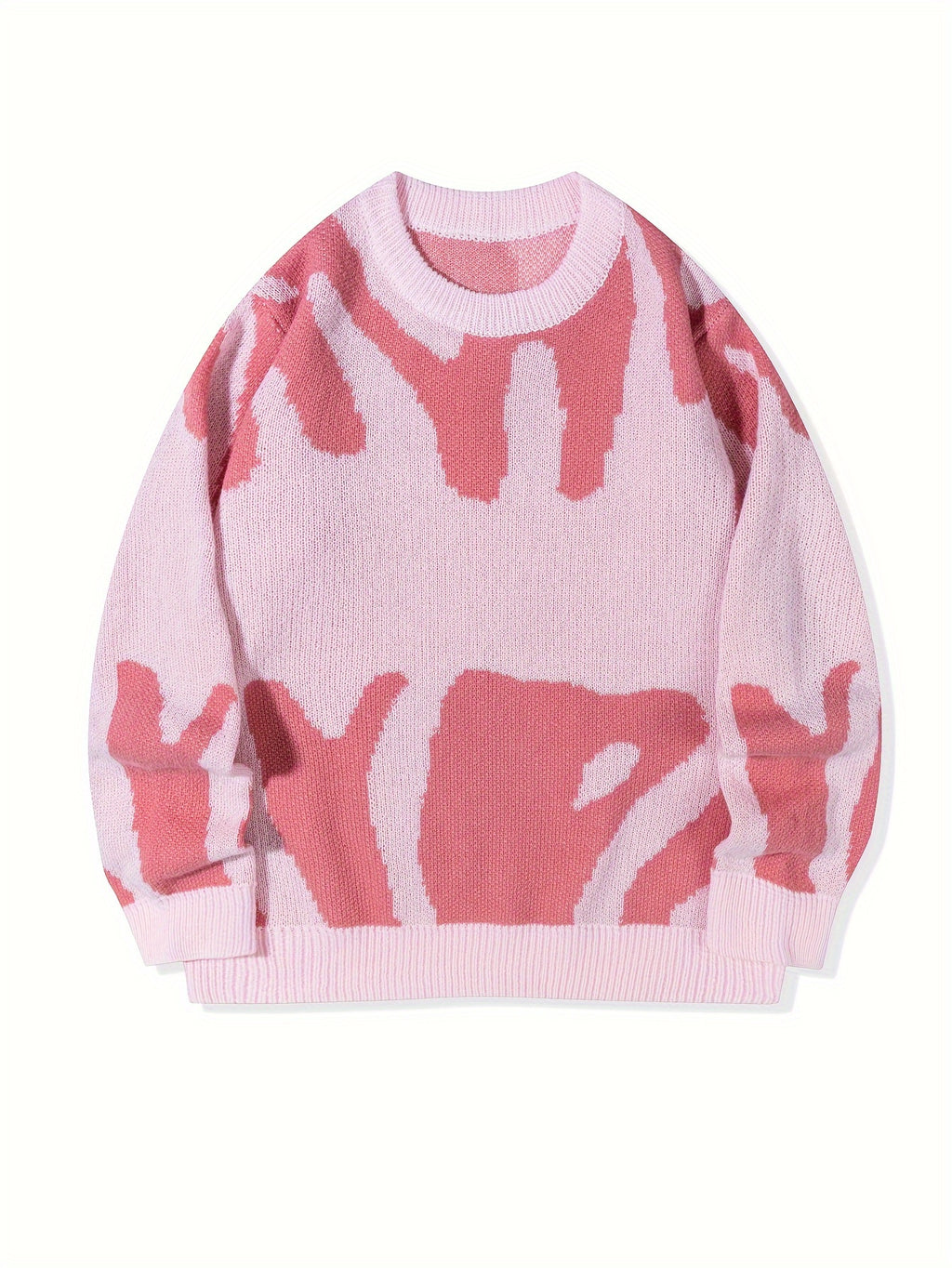 Knitted Letter Print Sweater