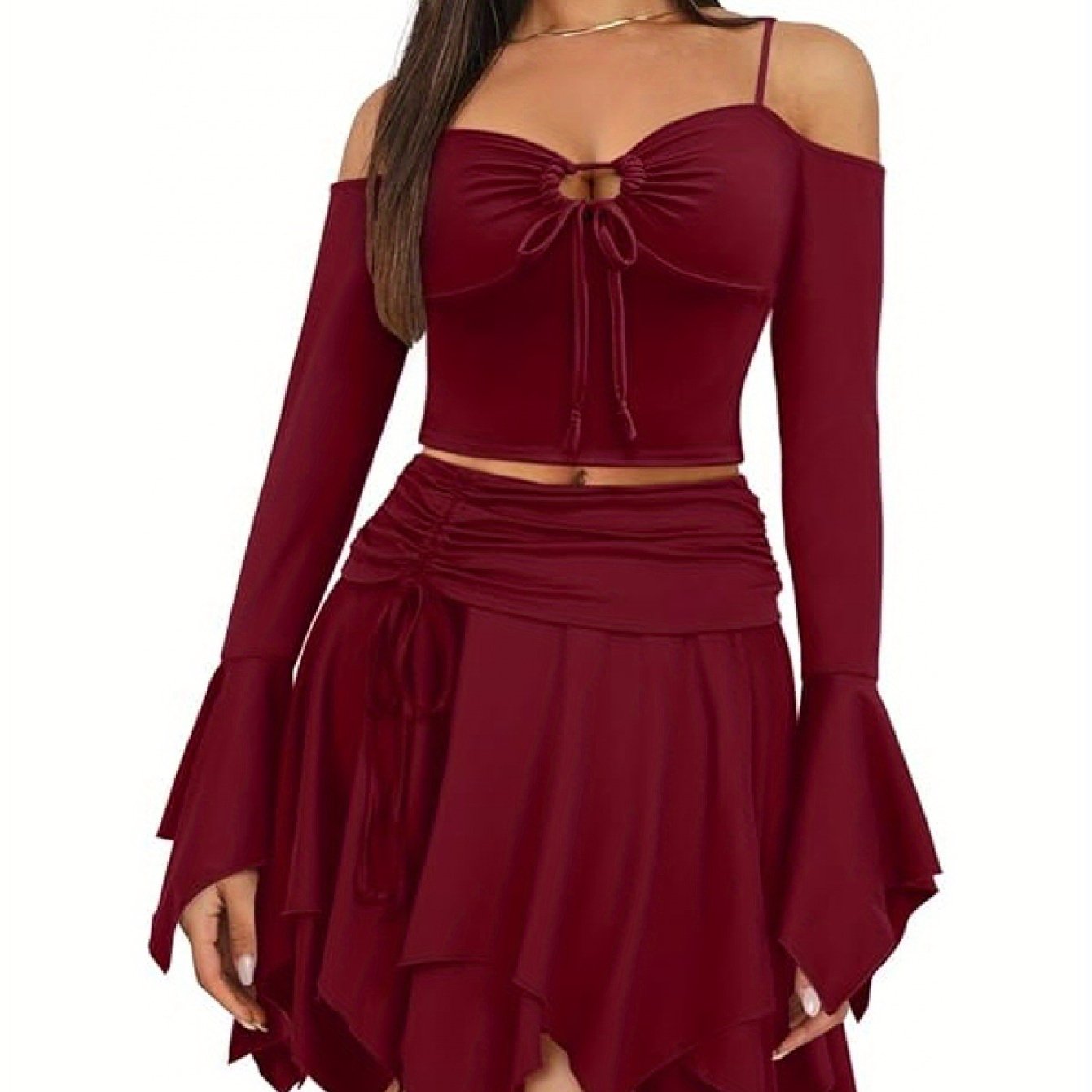 2pc Fairy Off-Shoulder Ruffled Outfit Set