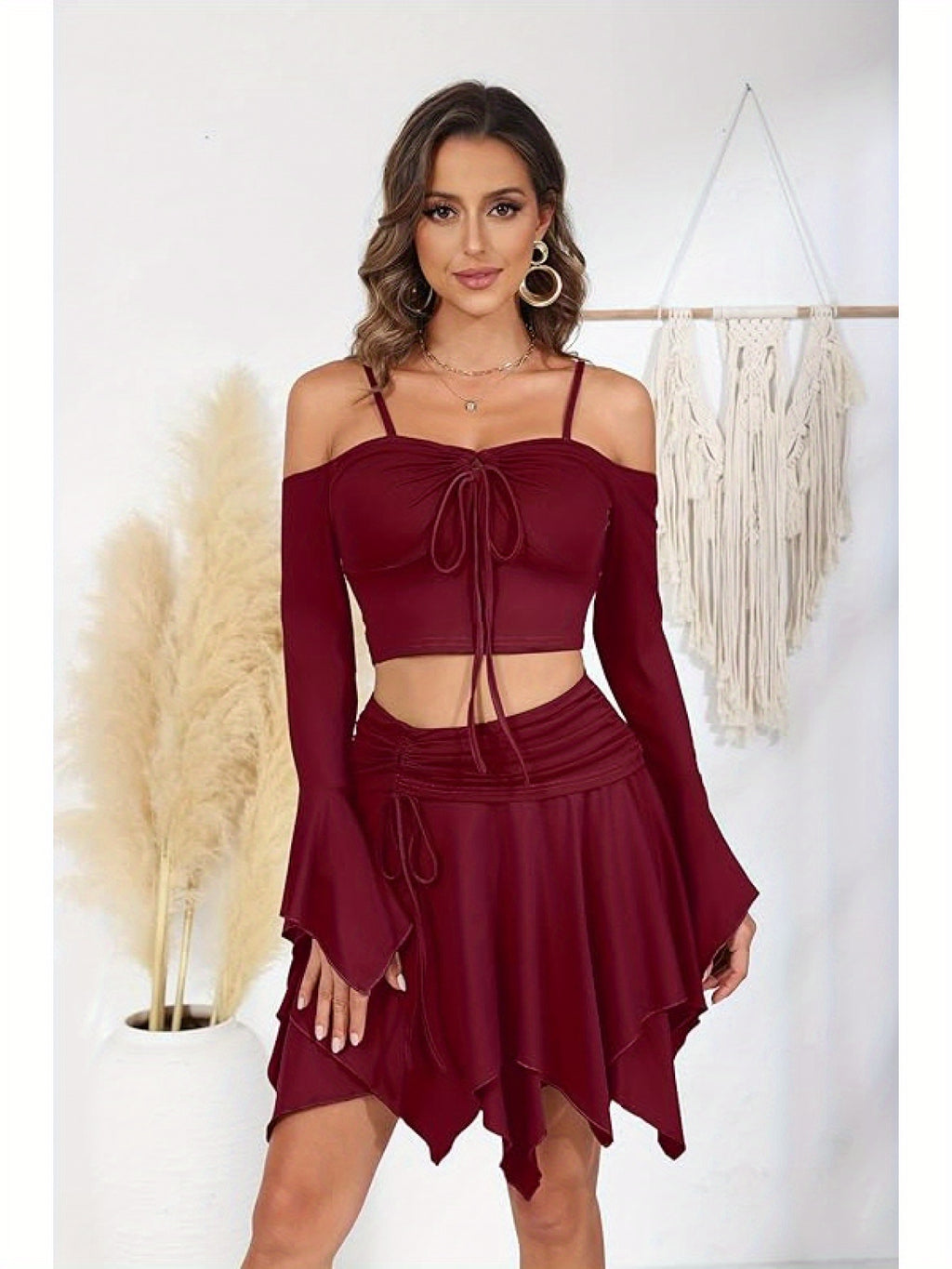 2pc Fairy Off-Shoulder Ruffled Outfit Set