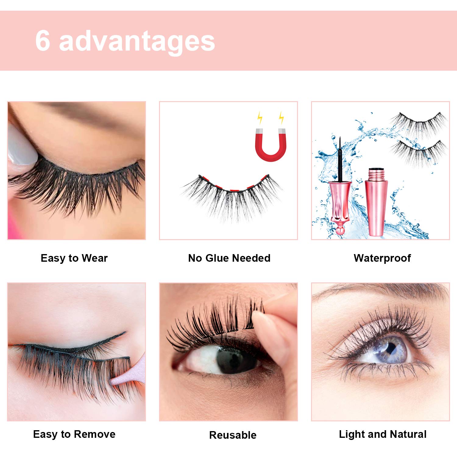 5 Pairs 3D Magnetic Eyelashes