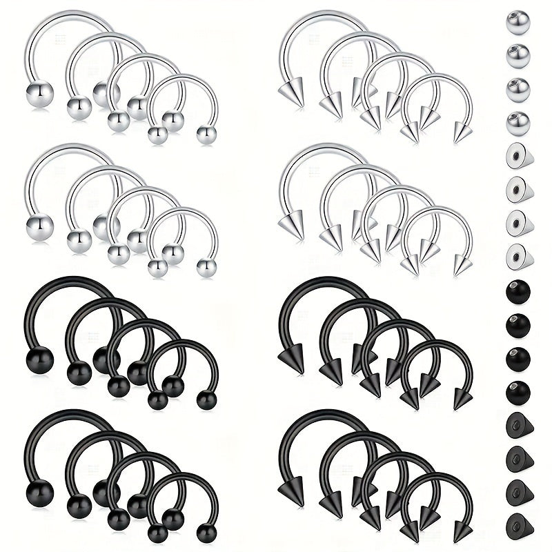 32pcs/set 16G Septum Horseshoe Rings